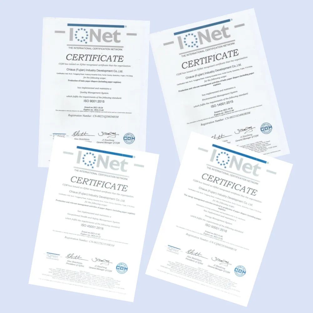 Women's Sanitary Napkins certificate Women's Sanitary Napkins certificate